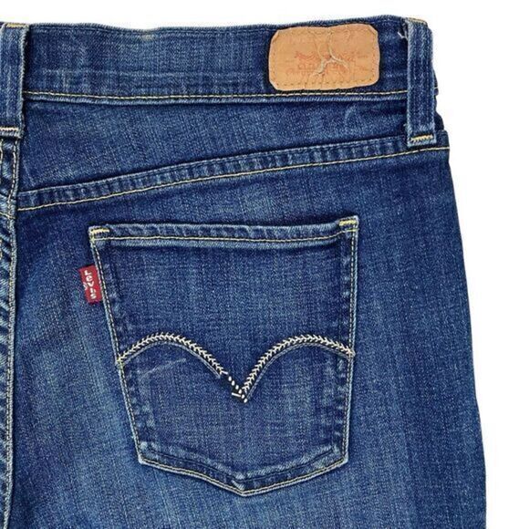 Levi's 515 Bootcut Jeans 12 Short Blue Denim Wash Western Cowboy Cowgirl Career - Picture 7 of 15